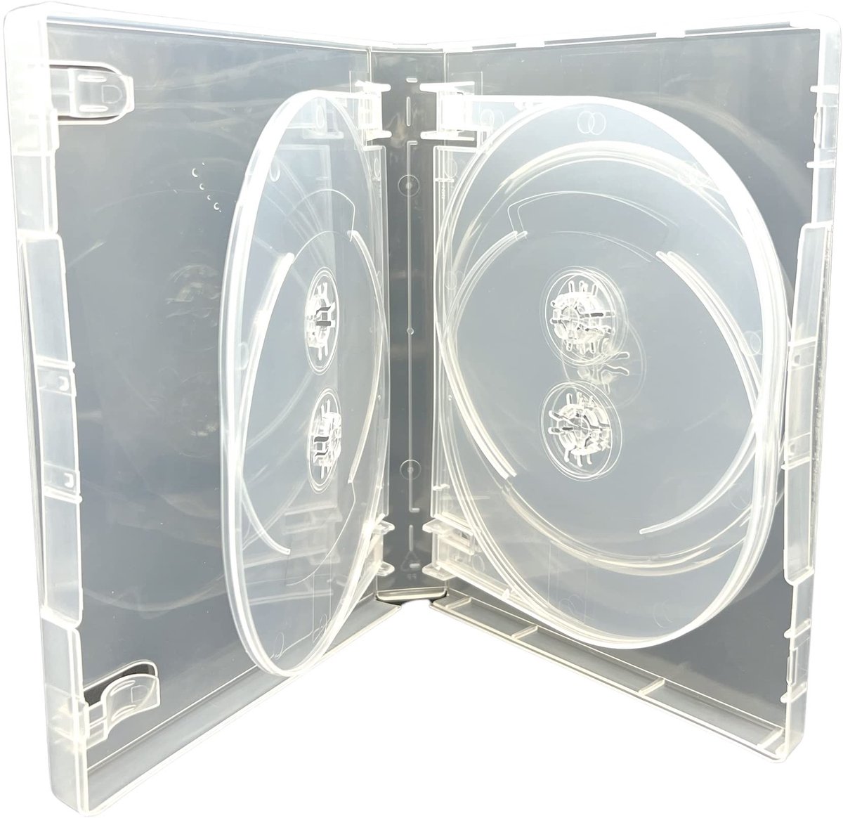 Dailygoods- DVD Case 27mm - 7 Disc Houder - Pack van 5 - Slimme Opbergoplossing - Transparant Ontwerp - Voor CD/DVD/Blu-ray - Multimedia Case