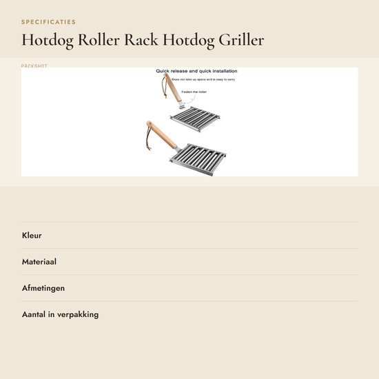 Dailygoods - Hotdog Roller Rack - Hotdog Griller - Roestvrij staal - 5-Roller Worstgrill - Geschikt voor Camping en Barbecue van Dailygoods — afbeelding 3