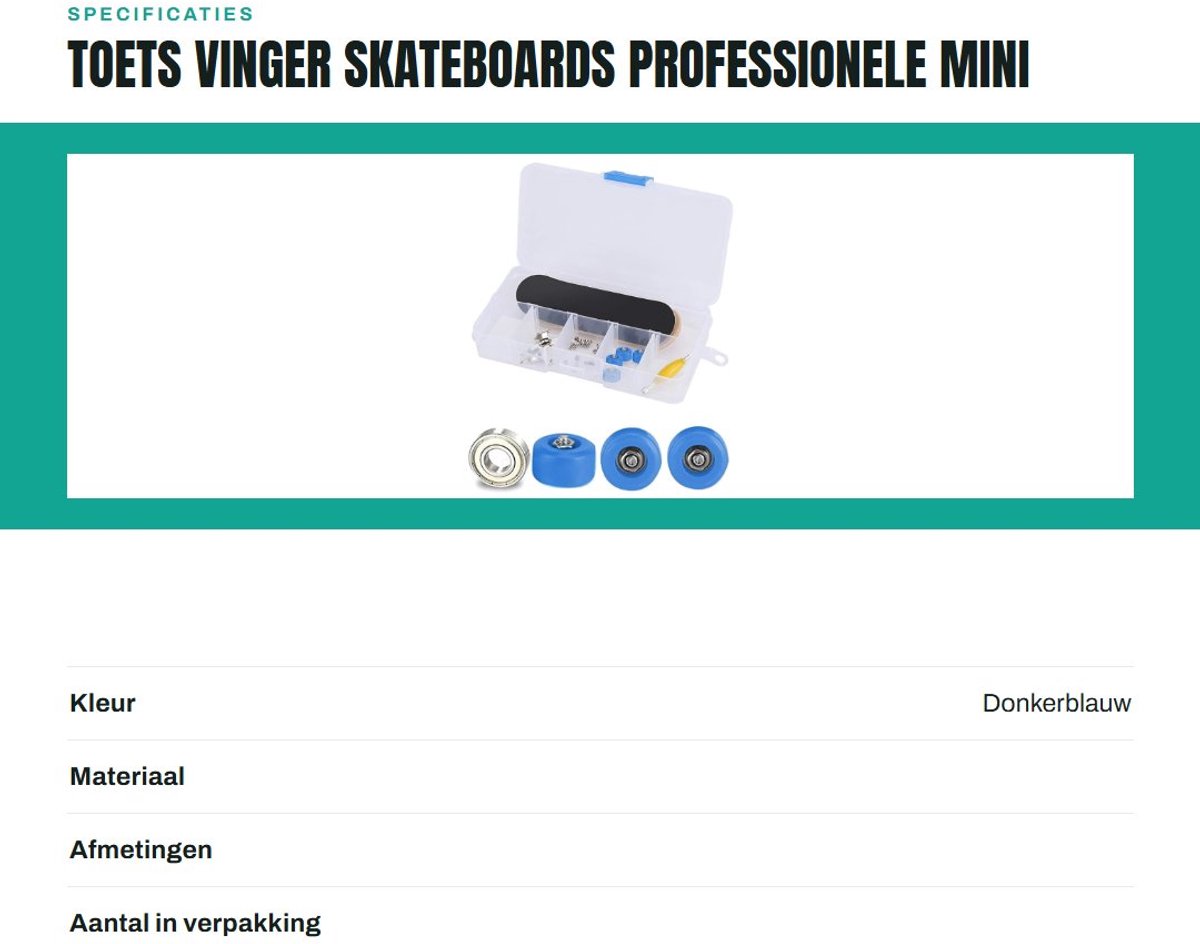 Dailygoods- Skateboard Professioneel - Mini Skateboard - Hout Esdoorn Deck - 5-laags Duurzaam - Inclusief Accessoires - Schokabsorberend - Vingerskateboard