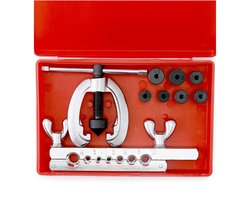 Dailygoods- Flare Tool Set - Opvouwbaar Gereedschap - 45# Staal - Voor Remleidingen - Inclusief Opbergtas - Diverse Maten 4.75/5/6/8/10 mm - Buisflens