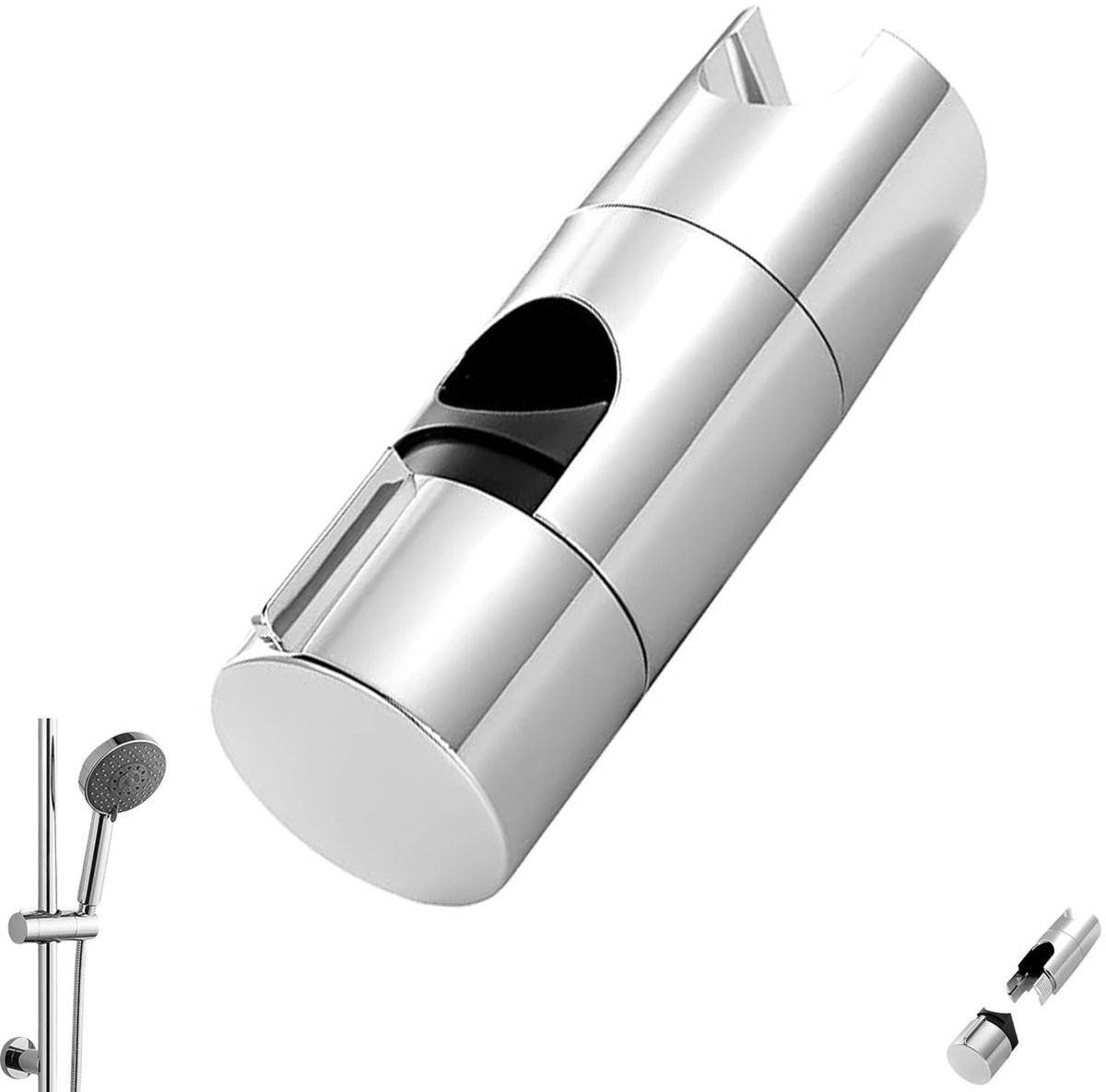 Dailygoods- Douchehouder Verstelbaar - Douchekophouder Zonder Boren - Handdouchehouder - Geschikt voor Douchestangen 18-25 mm - ABS - Zilver