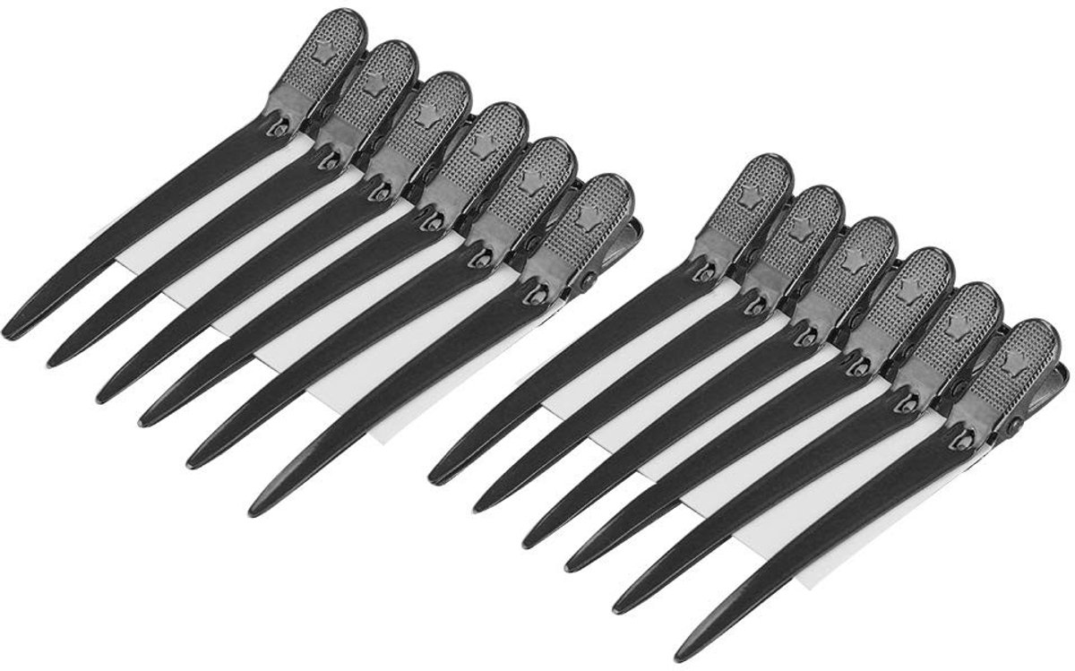 Dailygoods- Haarklemmen Antislip - 12-delige Set - Eendenbek Haarclips - Kapselgrepen voor Kappers - Perfect voor Haarstyling - Geen Kreukels