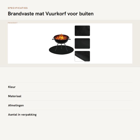 Vuurkorfmat, 105 x 106 cm ronde vuurvaste mat, vuurkorf voor buiten, opvouwbare vuurplaats, grillmat, resistente terrasgrillmat voor terrasplanken, gras, gazon, achtertuin en buitencamping van Merkloos	 — afbeelding 3