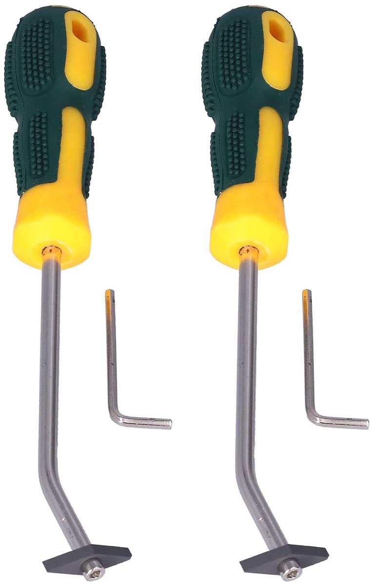 Dailygoods- Tegelvoegenreiniger Ergonomisch - Voegverwijderaar - Gereedschap voor Tegelvoegen - Kunststof/Roestvrij Staal - 2 Sets - Lichtgewicht 176 g