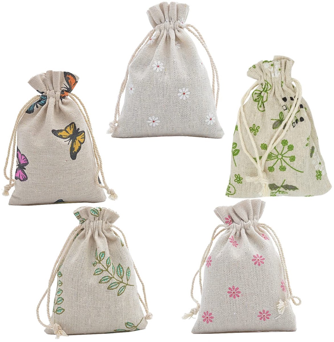 Dailygoods- Jute Tassen - 20 Stuks - 10x14cm - Met Trekkoord - Cadeautassen - Herbruikbaar - Voor Feestjes en Geschenken
