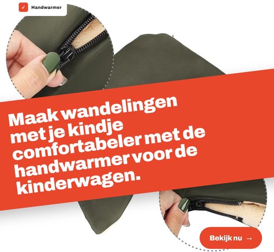Universele kinderwagenwanten - Waterdichte kinderwagenwanten - Warme wanten met fleecevoering - Winter kinderwagenhandgreepwanten - Groen van Merkloos — afbeelding 4