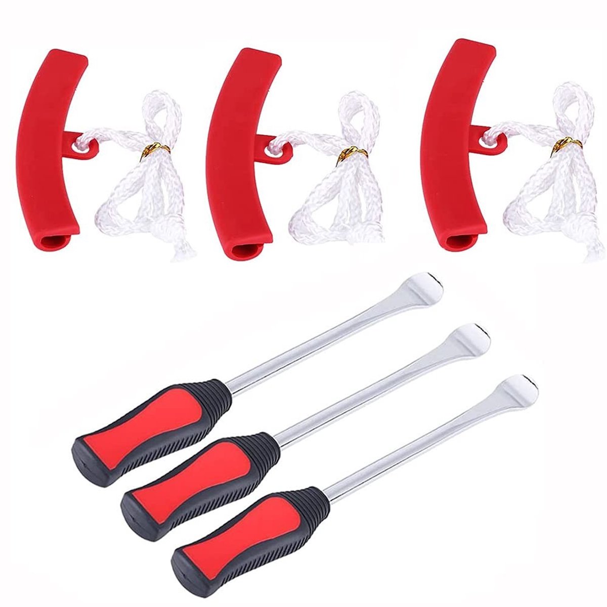 Dailygoods- Bandlepel 11,4 inch - Set van 3 - Roestvrij Staal - Ergonomische Handgreep - Velg Protectors - Duurzaam en Stevig - Bandenkraan