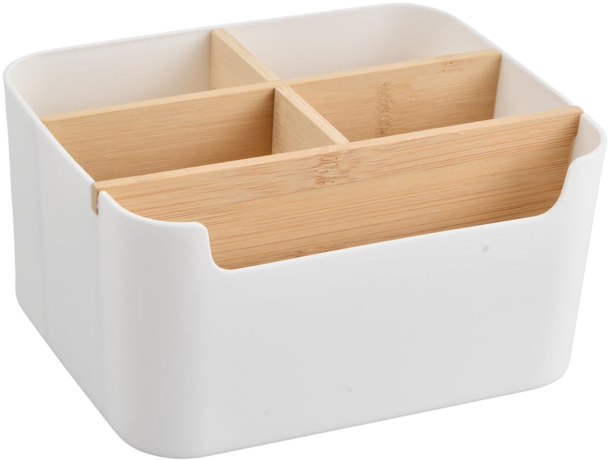Dailygoods- Bureau Organizer - Multifunctioneel - Opbergdoos met 5 Compartimenten - Verstelbare Scheidingswanden - Duurzaam - Afmetingen 18,3 x 14,5 x 9,5 cm