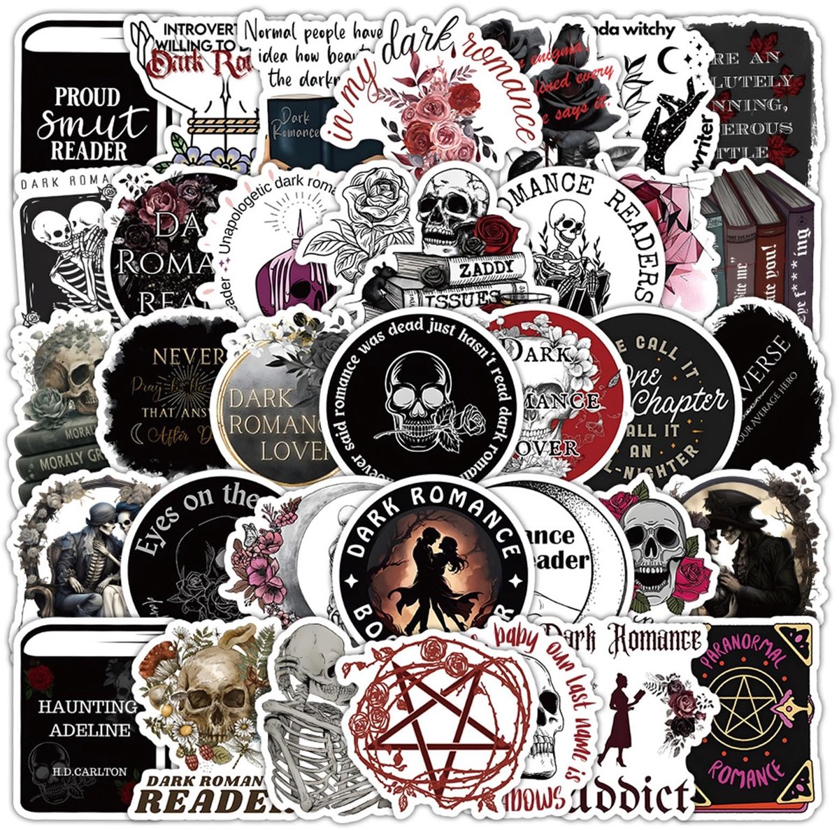 Dark Romance Stickers - 106 stuks voor e-readers, notitieboeken en laptops