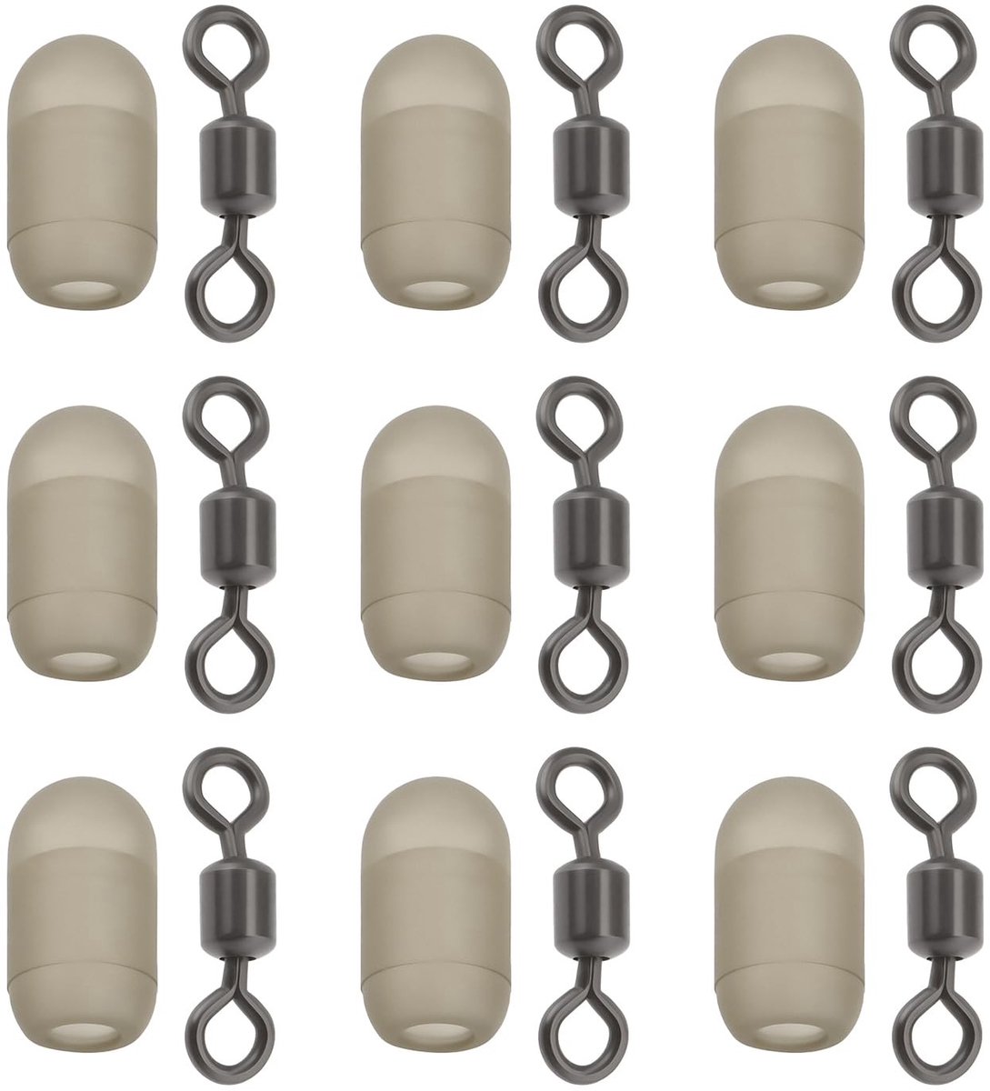 Dailygoods- Stop Beads 20 Stuks - Antivertakkingskralen - Draaiende Kralen - Geschikt voor Vissnoer tot 5 lbs - 4x7mm - Rubber Bead - Visaccessoires