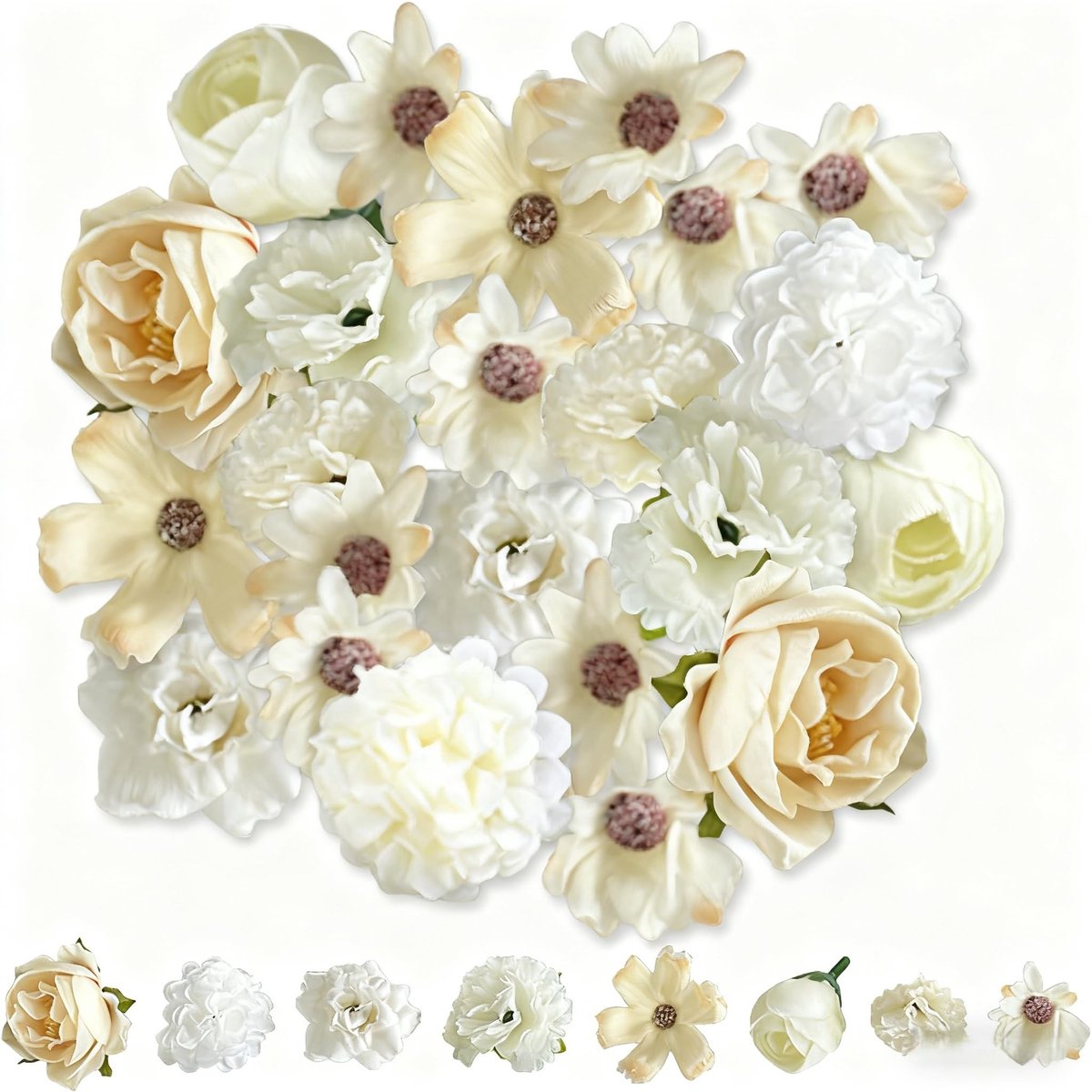 Dailygoods- Kunstbloemen 42 Stuks - Realistische Bloemen - Handgemaakte Decoratie - Mini-B