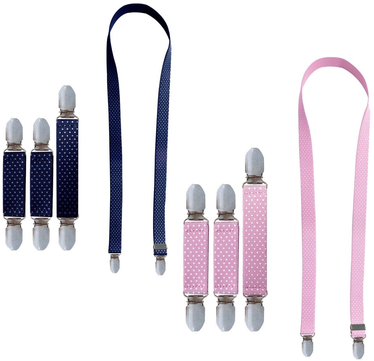 Dailygoods- Wantenhaken Set van 8 - Sterke Handschoenclips - Elastische Bevestigingsriemen - Roestvrij Staal - Duurzaam - Eenvoudig te Bevestigen