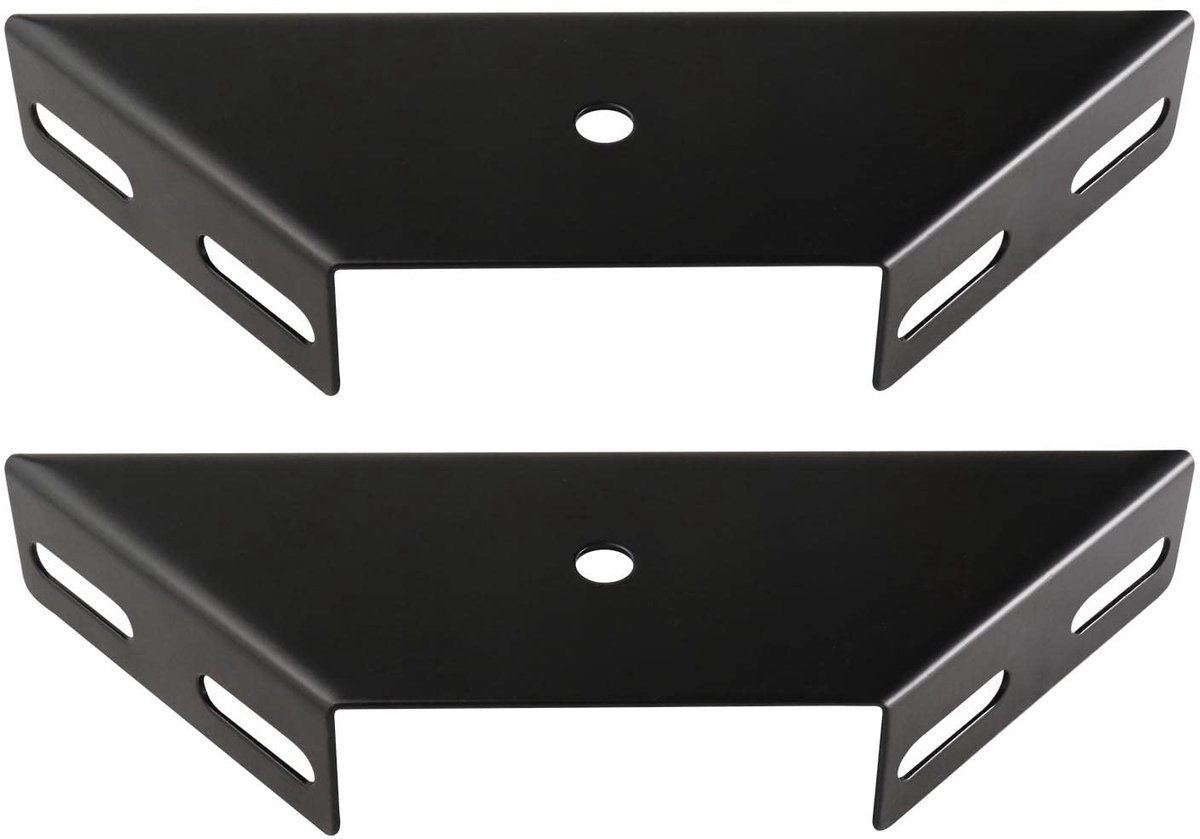 Dailygoods- Hoekbeugel Zwart - Zware Metalen Hoekbeugel - Trapeziumvormig - Schroefbevestiging - 229x92x71 mm - Corrosiewerend - Steunbeugel