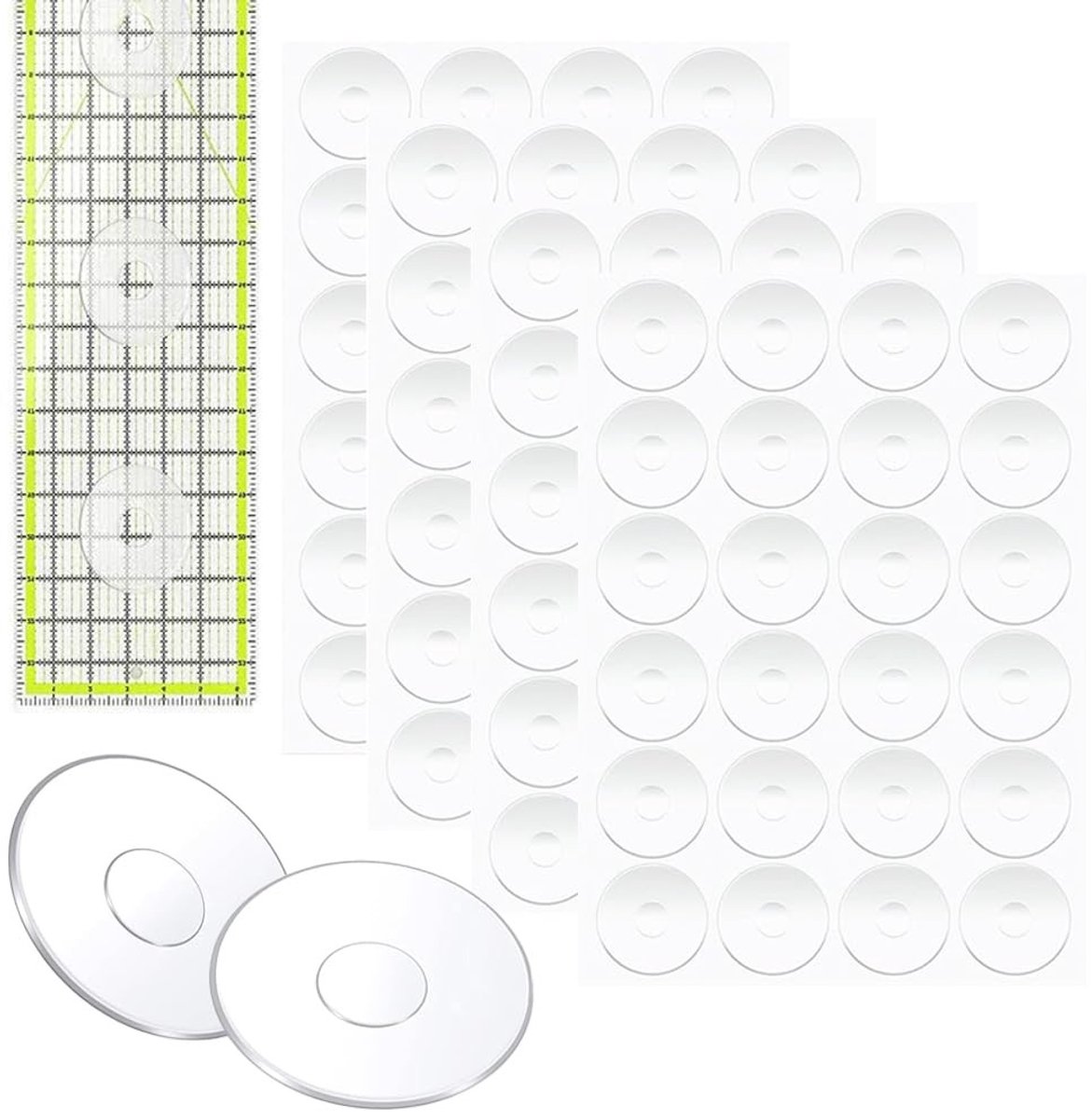 Dailygoods- Antislip Handgrepen 96 Stuks - Transparante Siliconen Gripstickers - Zelfklevende Achterringen - Quilten - Ambachten - Hoogwaardig Materiaal