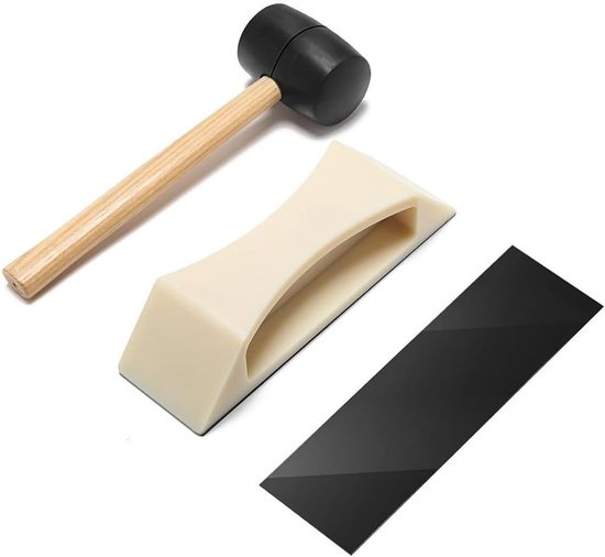 Heavy houten vloerreparatieset met rubberen hamer en wasbare kleefpads voor het sluiten van voegen in planken, robuust gereedschap voor parket en laminaat, eenvoudig te gebruiken — afbeelding 5