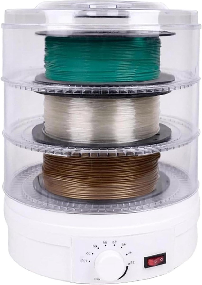3D-printer filamentdrogerbox, filamentdehydrator met 360° allround verwarming, instelbare temperatuur 35 °C - 70 °C, geluidsarm, voor PLA, PETG, ABS