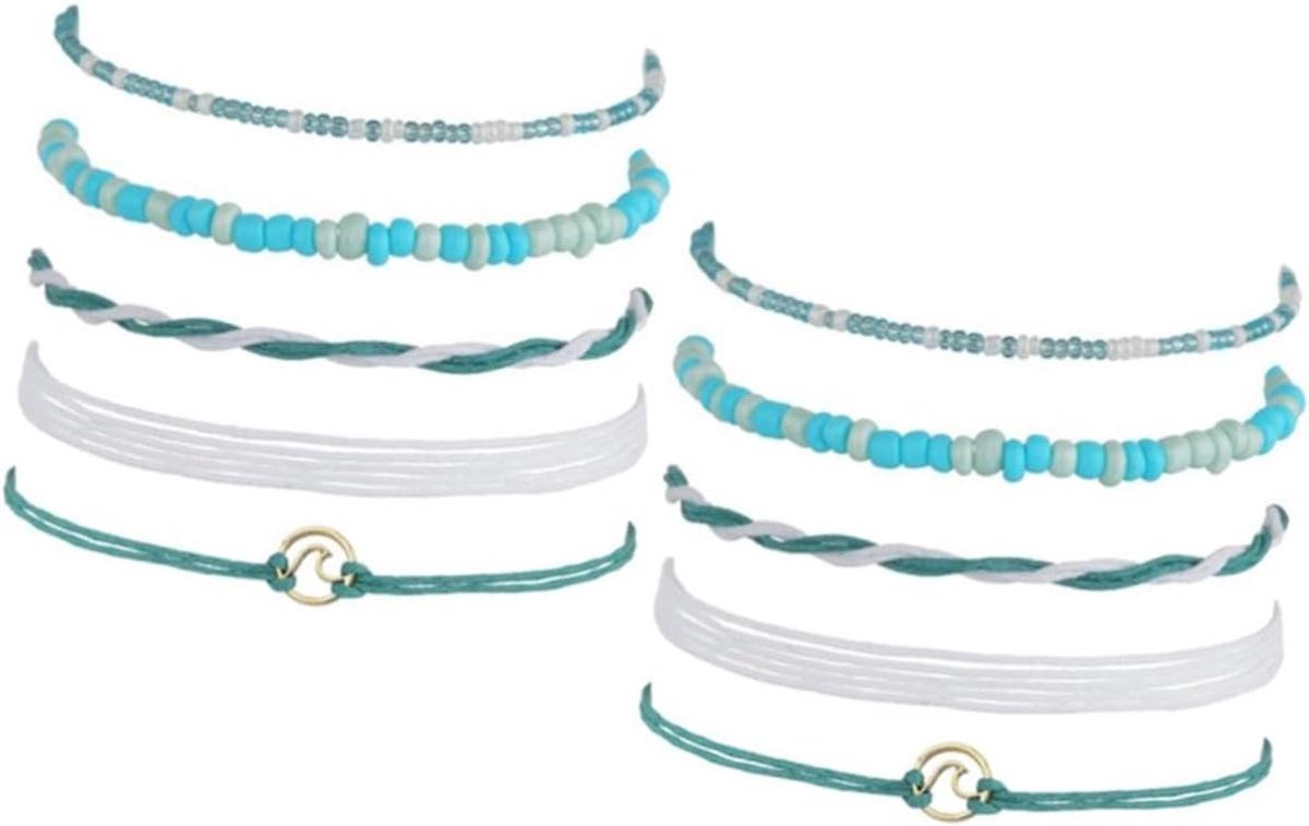 GALPADA 2pcs Summer Bracelets Summer Anklets Beaded Bracelet Beads Bracelet Woven Chain Anklet Bracelet Jewelry Foot
