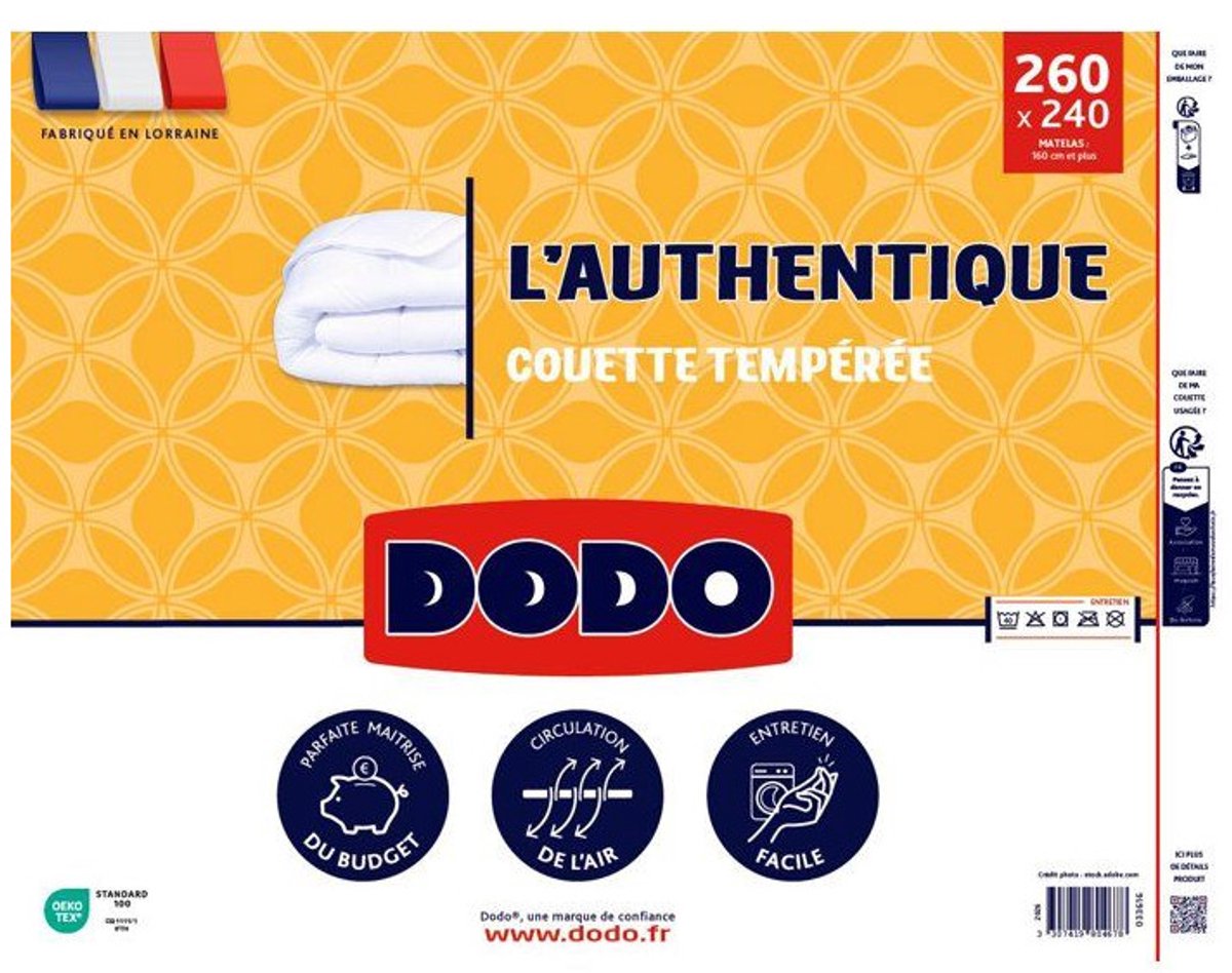 DODO – L'AUTHENTIQUE – Dekbed – 250 g/m² – 240 x 260