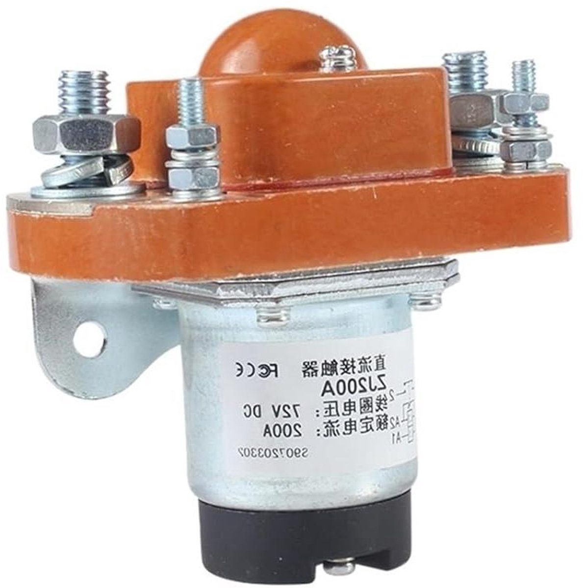 ZJ200A Normally Open 12V-72V 200A DC Contactor for Motor/Forklift/Electromobile/Winch(12V)