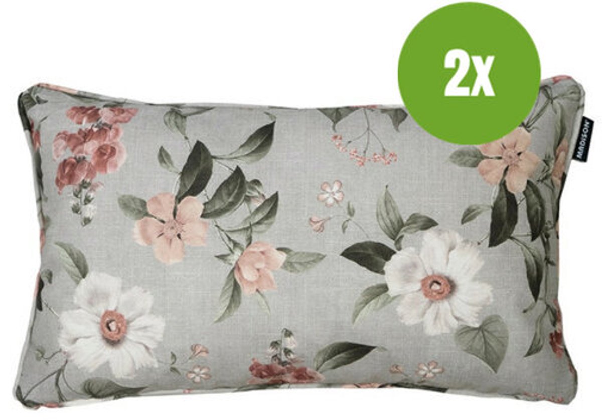 Sierkussen paspel ca.30x50cm Outdoor+ Julliete grey 2 stuks