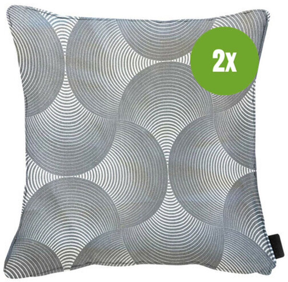 Sierkussen paspel ca.50x50cm O WR Napels rondo grey 2 stuks