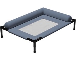 Elevated Dog Bed, Cooling Puppy Mat, Lightweight Washable Pet Furniture With Pillow And Breathable Mesh For Outdoor Indoor Camping Patio Sunbathing Travel