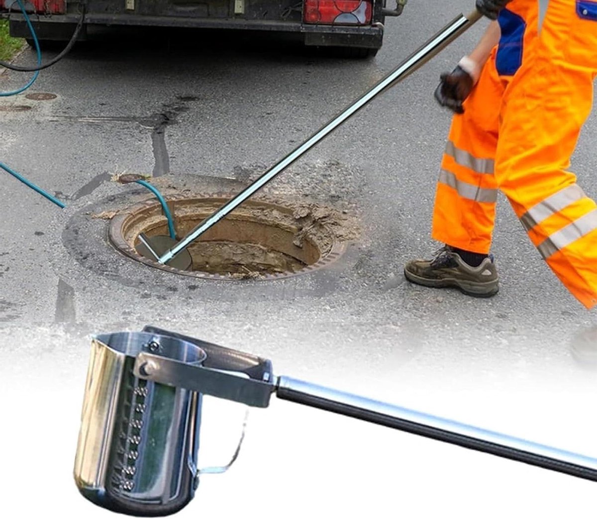Telescopische Watermonster - Water Sample Device - Waterkwaliteit Testen - Draaibare Kop - 0.86-2 m - Zilver