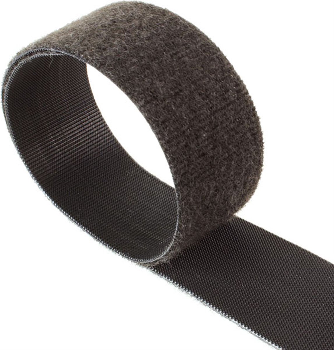 VELCRO® Klittenband Dubbelzijdig Paddestoel/velours 16 mm breed Zwart (Rol 25 meter)