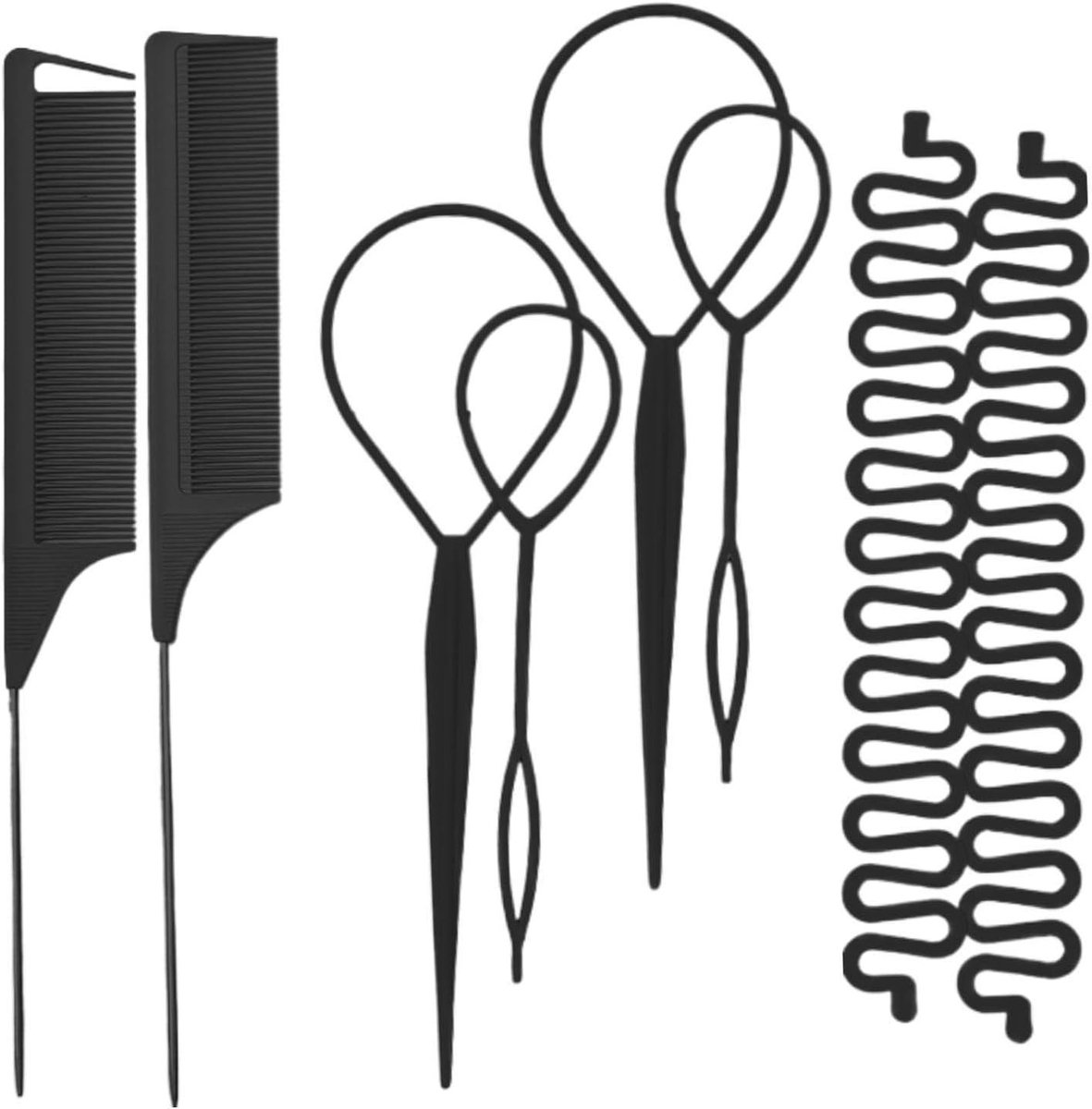 Haarstyling Tool Set - Vlechtkam Scheider - Dagelijks Kapsel Creëren - Duurzame Constructie - 24 x 8 x 1 cm