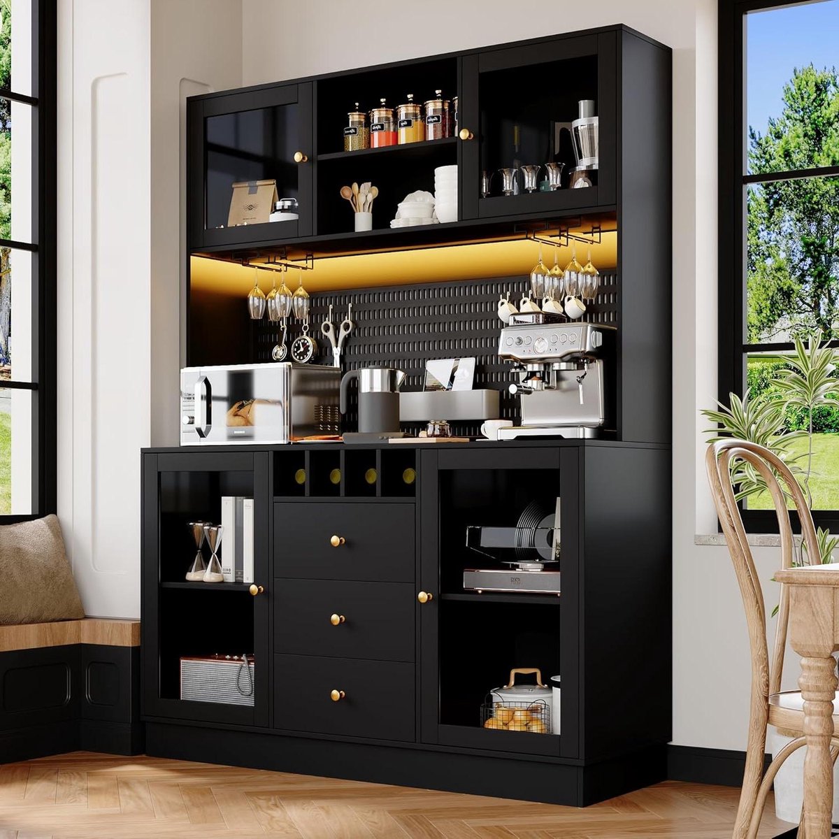 Keukenkast Met Verlichting - Buffetkast Ladekast - Keuken Opbergen - App Gestuurde LED - 1