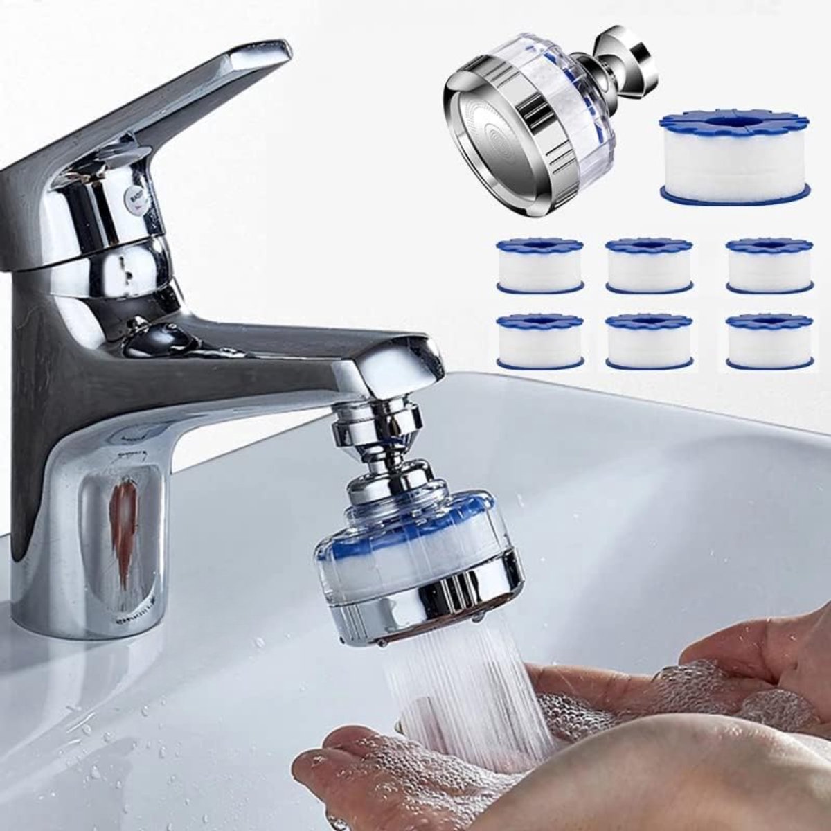 AHD® Waterfilter kraan - Waterfilter - Zilver - 14cm x 12cm x 8cm