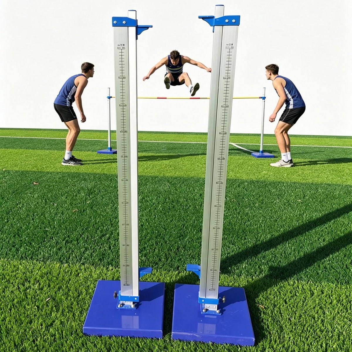 Hoogspring Standaarden - Atletiek Standaard - Sport Training - Verstelbaar - 30-230 cm - Blauw