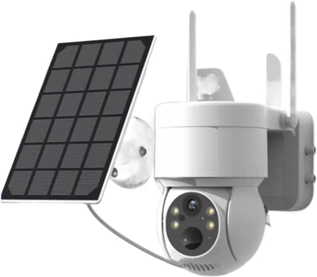 Zonne-energie IP-camera - Draadloze camera Beveiligingscamera - Huisbewaking Buiten - PTZ Afstandsbediening - 4MP HD - Wit