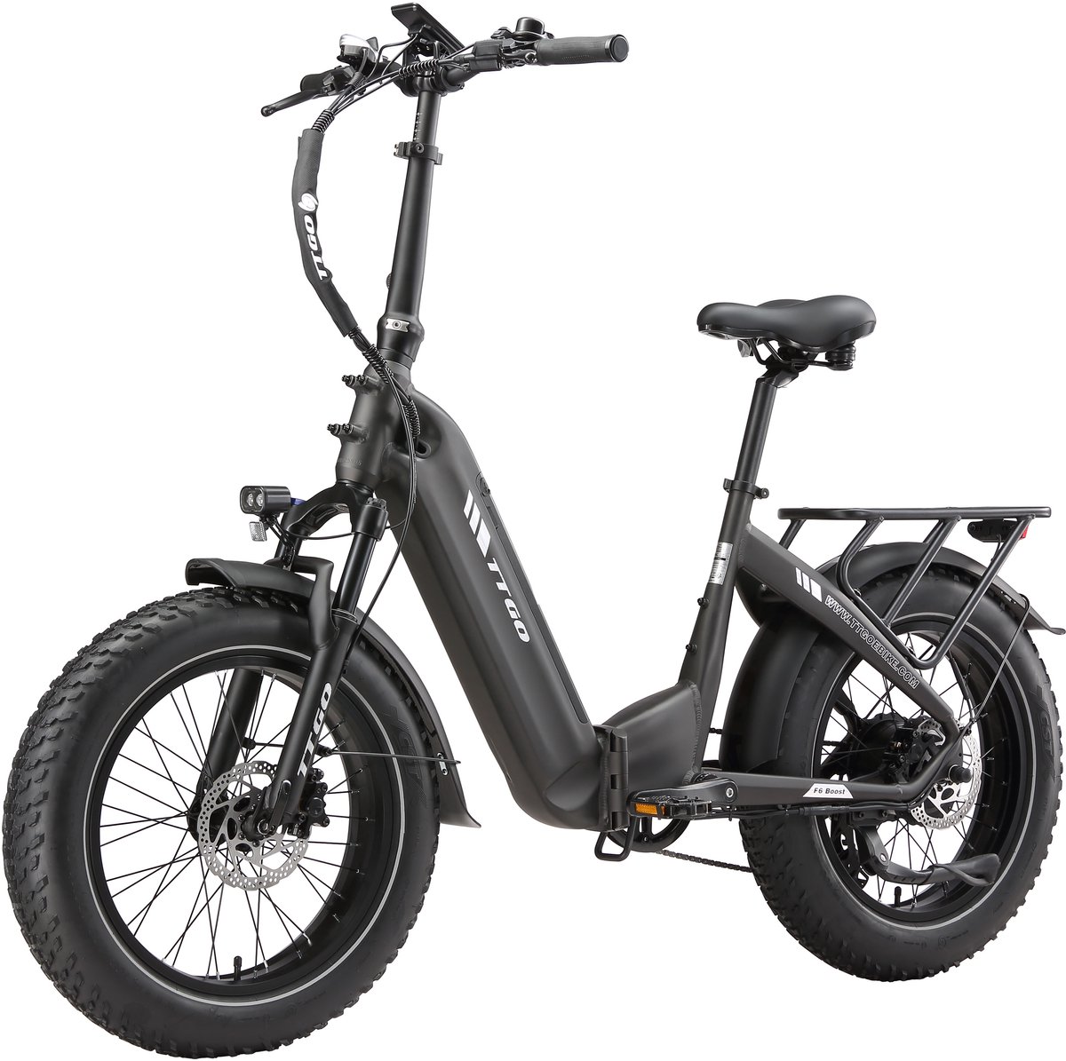 TTGO F6 Boost Elektrische Fiets – 250W Motor - 48V18Ah Lithium Accu – Actieradius tot 120 km – Hydraulische Schijfremmen – 20×4.0 inch Fatbike Banden - Shimano 7 Versnellingen - Grijs