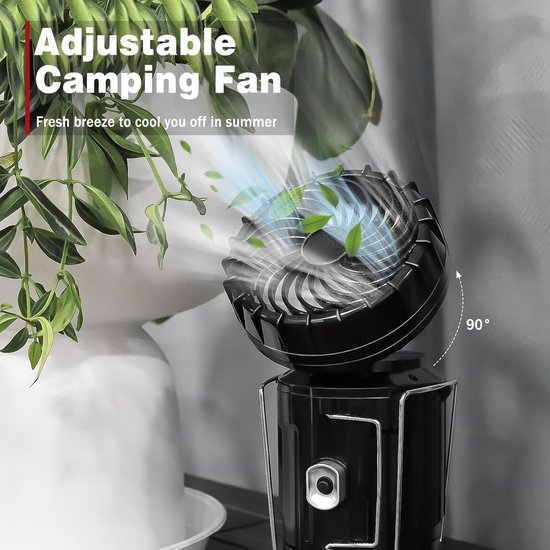 camping ventilator met licht LED camping lamp USB oplaadbare zonne-energie / batterij aangedreven lantaarn outdoor camping accessoires Gadgets — afbeelding 2