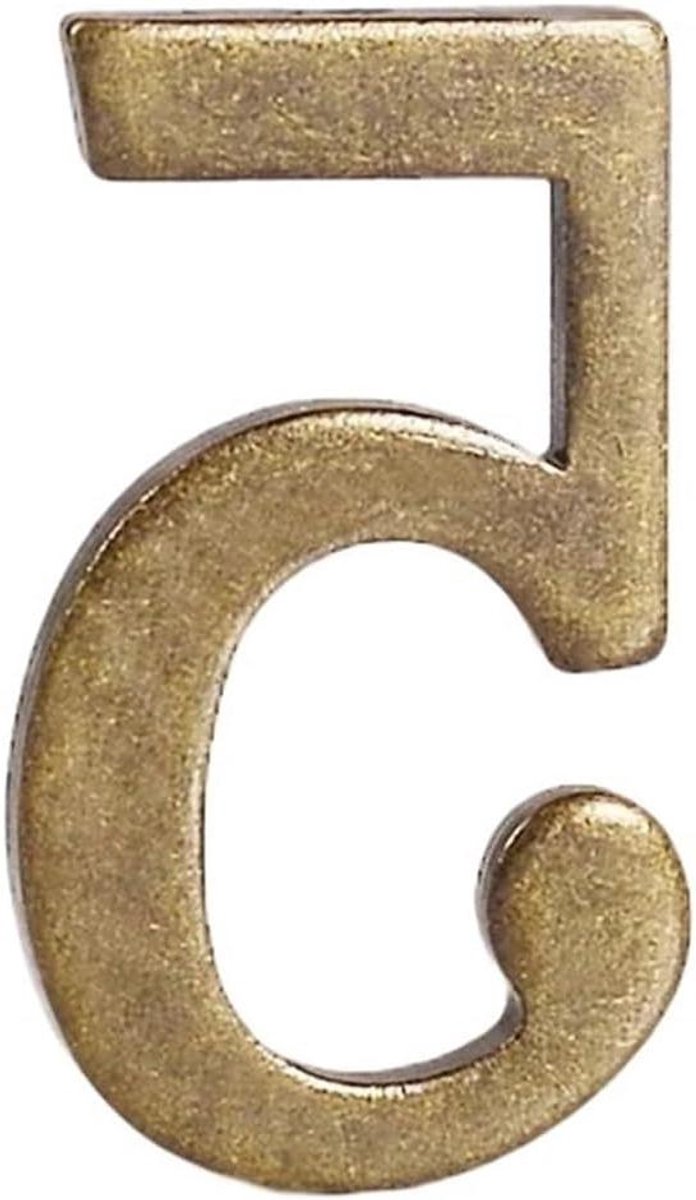 Deurnummer - Huisnummer Plaatje - Adres Aangeven - Zelfklevend Metaal - 5cm - Bronskleur