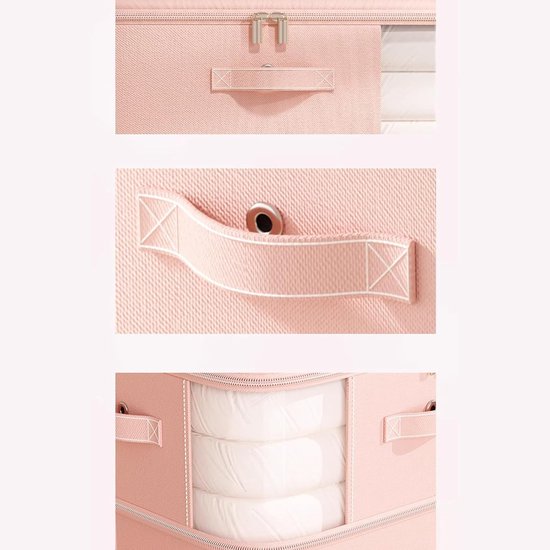 Compressie Opbergzakken - Vacuüm Organizer - Ruimte Besparen - Dubbellaags Compressie - 20L x 10B x 5H cm - Roze — afbeelding 3