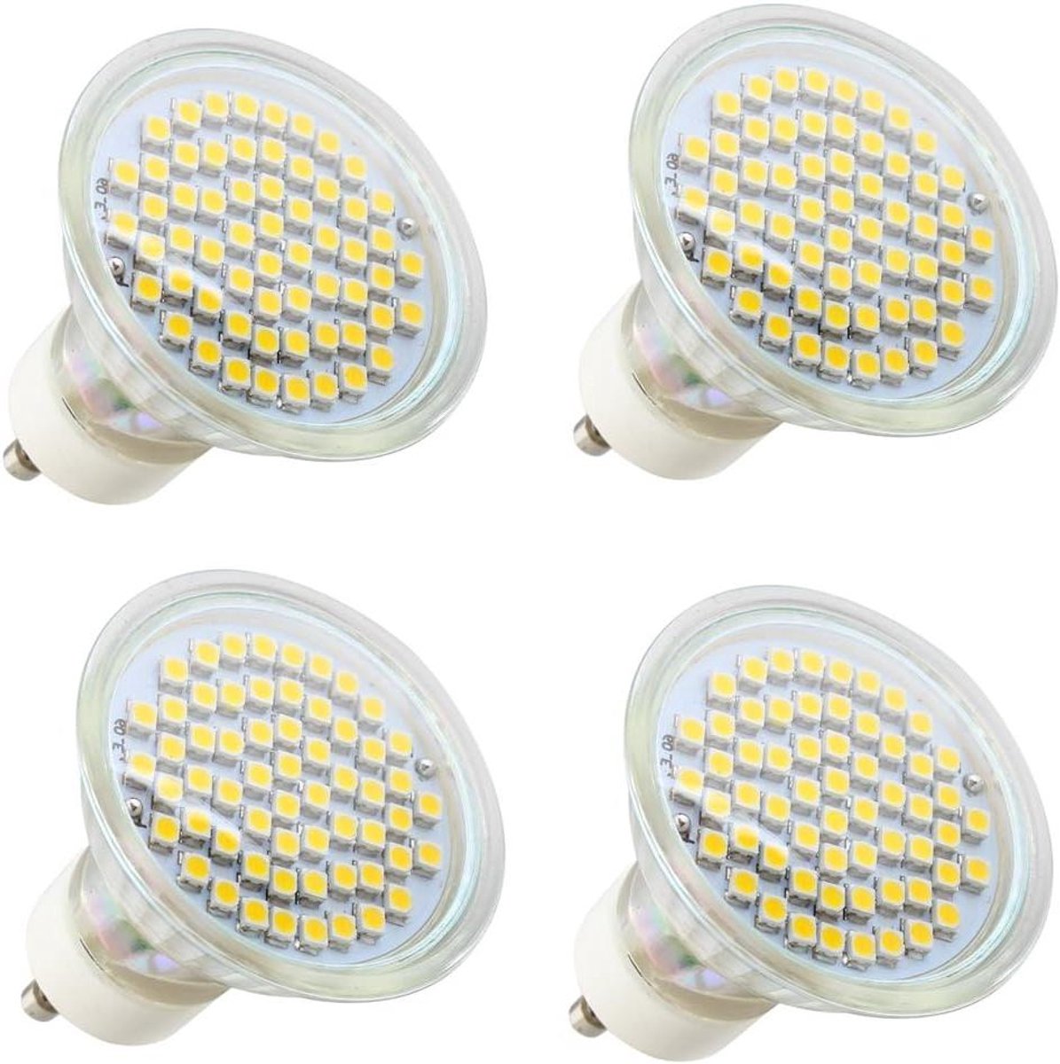 Ledlampen GU10 - Energiezuinig licht - Huis verlichten - Vervangt 30W halogeen - 4 stuks - Wit