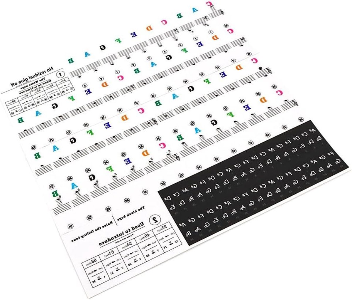 37/49/54/61/88 Keys Electronic Piano Keyboard Stickers Transparent Music Decal Notes For Beginners