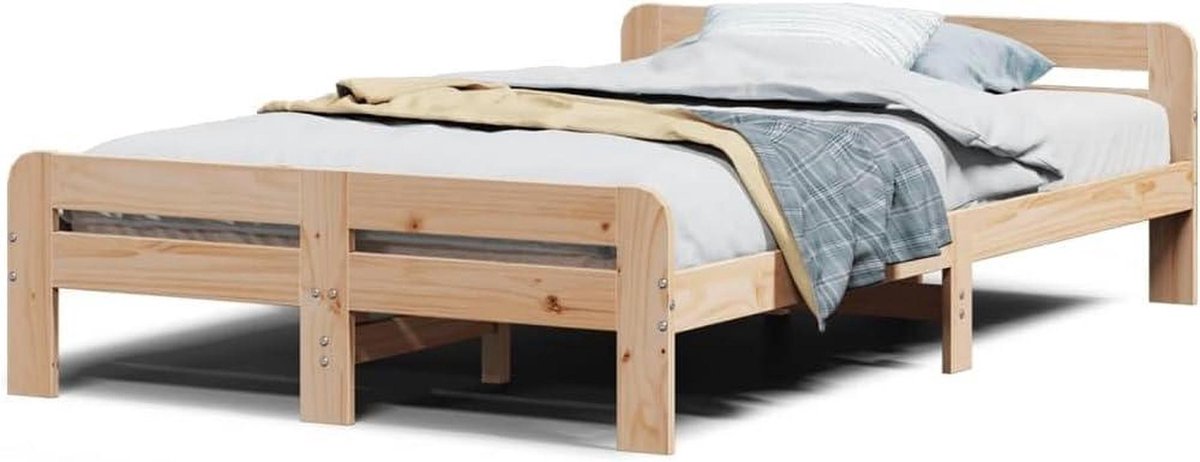 Houten Bedframe - Slapen - Rustgevend Slapen - Massief Grenenhout - 120 x 200 cm - Natuurlijk