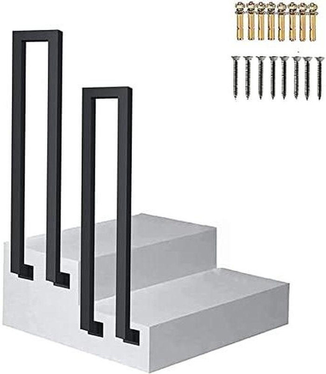 U-vormige Leuning - Veiligheidsreling IJzer - Trappen Ondersteuning - Antislip Ontwerp - 100 cm - Zwart