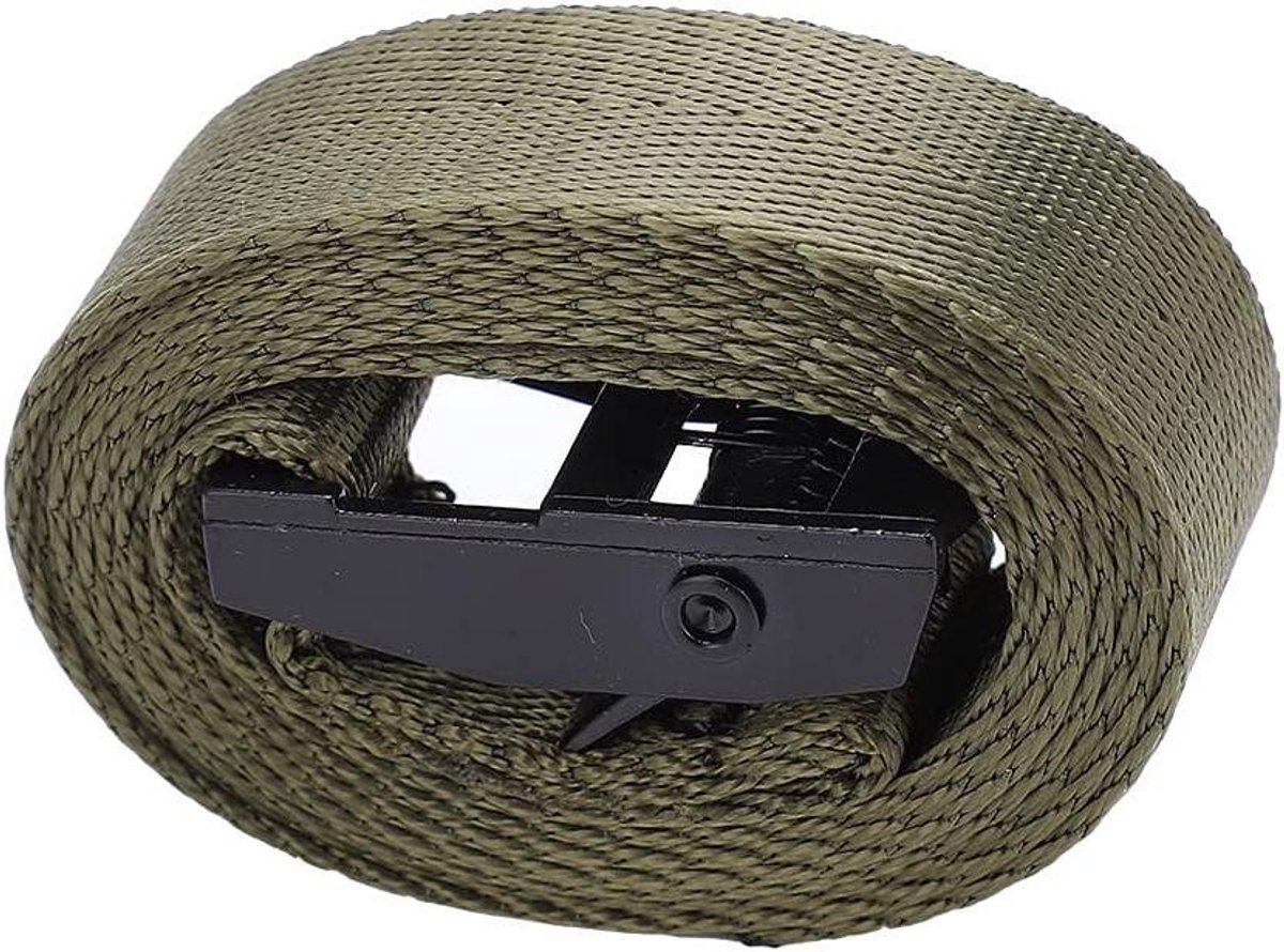 Spanbanden Zware Nylon - Sjorbanden Vastzetten - Lading Zekeren - Roestbestendige Gespen - 5 Meter - Groen