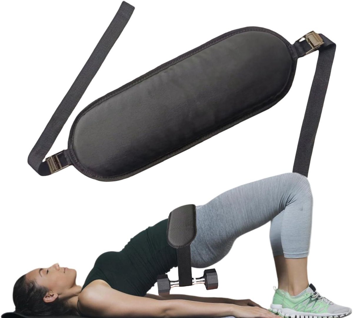 Heupgordel - Billengordel - Krachttraining - Antislip en comfort - 42 x 15 cm - Zwart