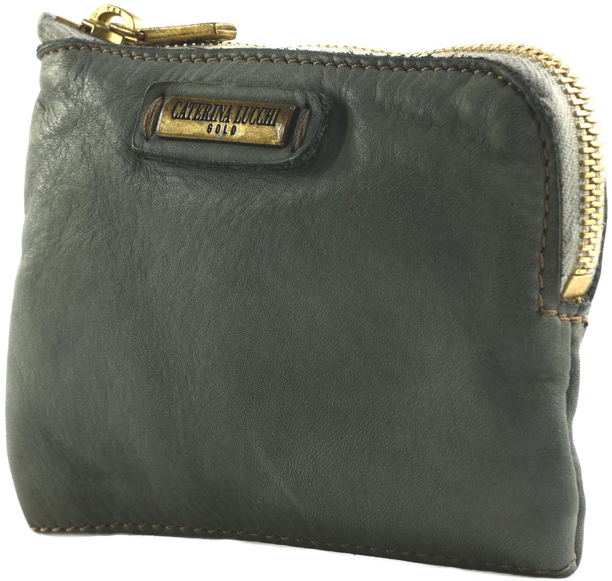 CATERINA LUCCHI Leren kaarthoes Fanny Wallet Grigio Chiaro grijs