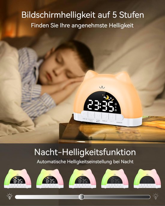 Kinderwekker Digitaal - Nachtlamp Klok - Wakker Worden - Elf Kleuren - Niet Vermeld - Meerdere Kleuren — afbeelding 3