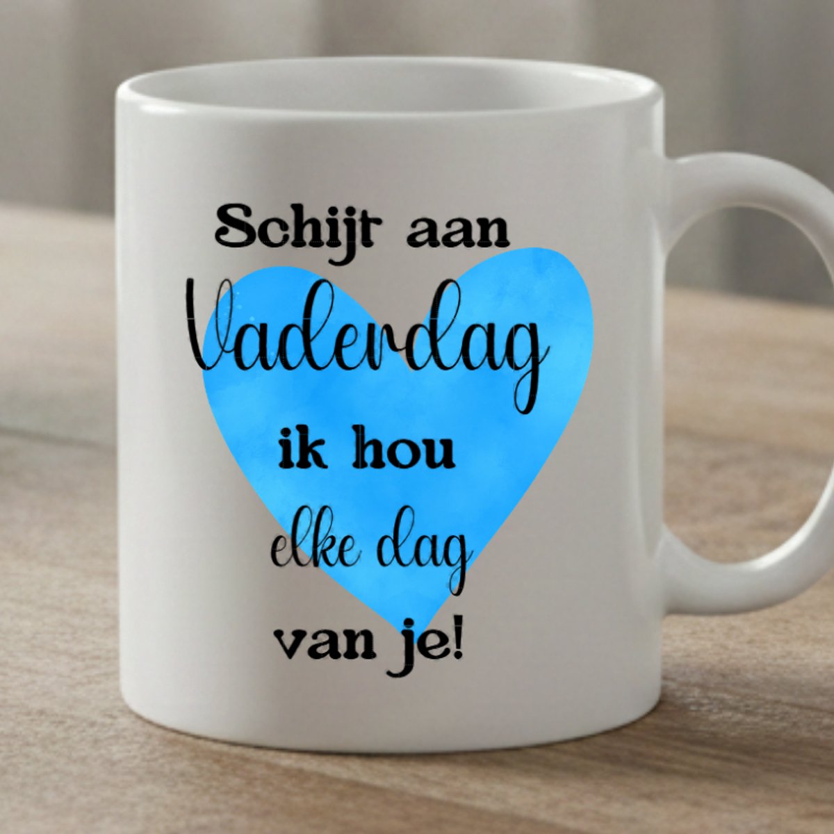 Grappige Vaderdag Mok – Schijt aan Vaderdag - Ik hou van jou -Origineel Cadeau voor Papa – Keramische Koffiemok met Humoristische Tekst – 300 ml