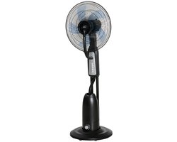Statiefventilator-Waterventilator – Nevelventilator – Staande Ventilator Met Waterkoeling – 3 Snelheden – 3L Waterreservoir – 75° Oscillerend – Verrijdbaar – Binnen – 125 cm