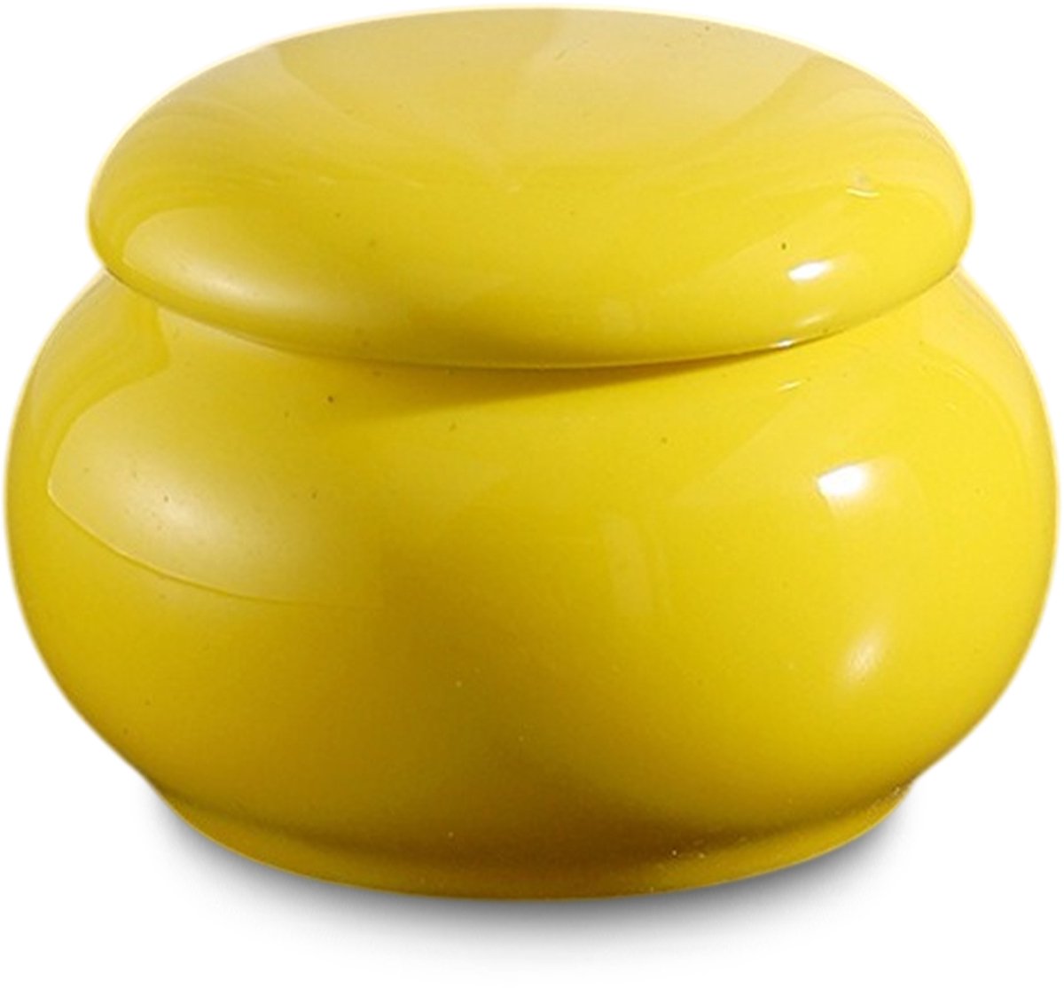 Akerz Keramische Mini Urn Geel – 45 ml – Herinneringsurn voor As – Inclusief Beschermzakje – Discreet Aandenken