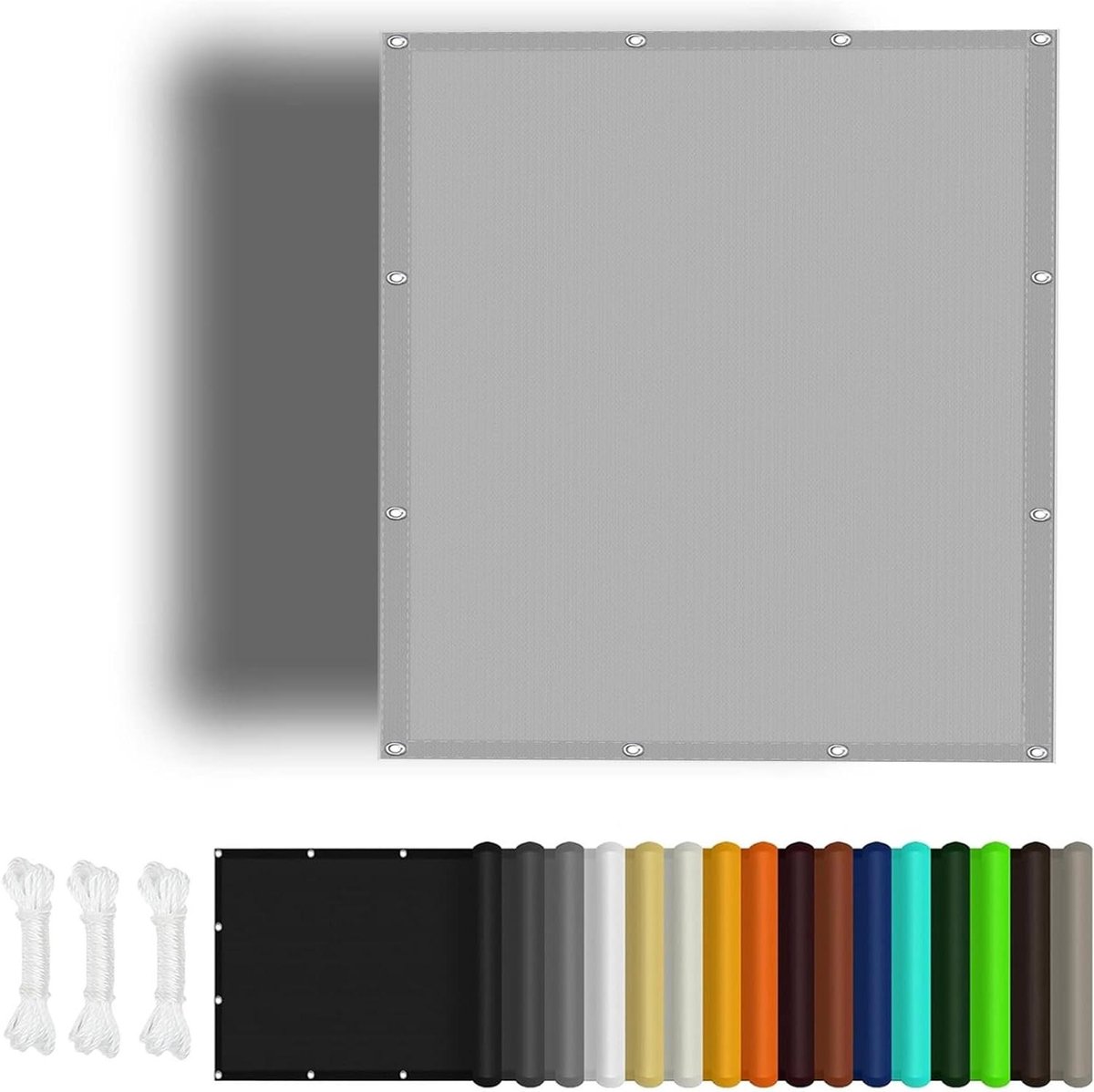 Schaduwnet - Zonnedoek - Buiten Leven - Waterdicht UV-bestendig - 3.6 x 8.5 m - Lichtgrijs