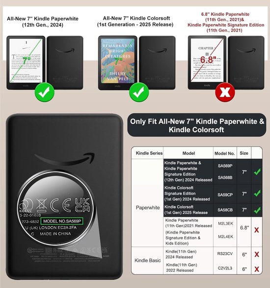 E-reader Hoes - Beschermhoes Flexibel - Onderweg Lezen - Handige Handriem - 7 Inch - Groen — afbeelding 2